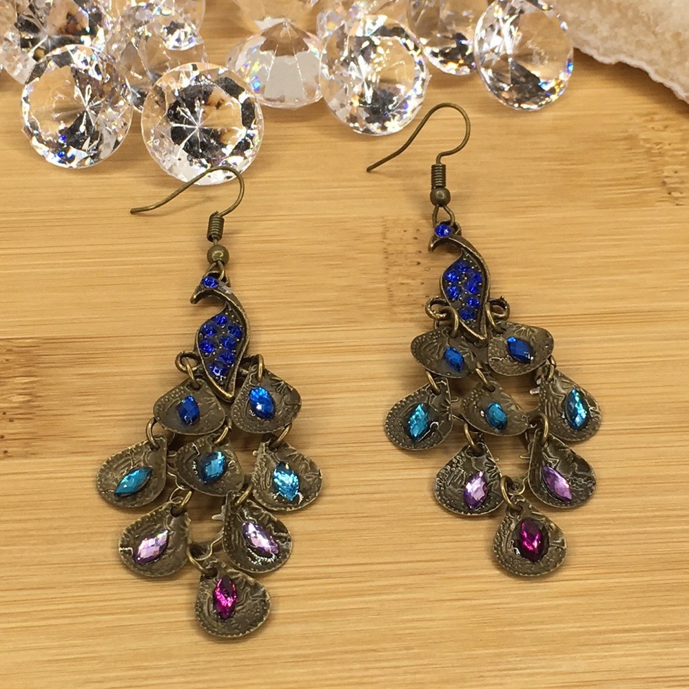 Peacock Earrings ( Lightweight ) - Picture 4 of 11